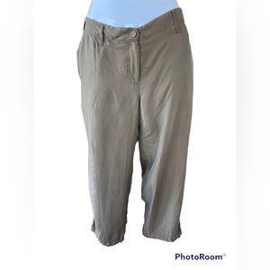 Eileen Fisher Silk Pullstring Tab Bottom Capri Pants Size medium 100% silk